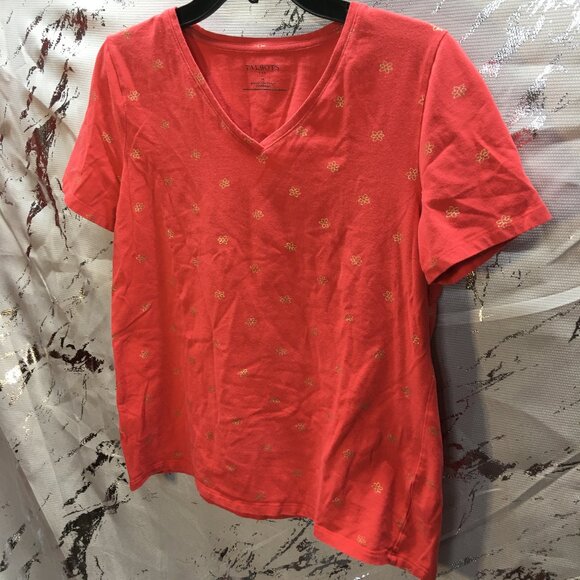 Talbots Women's V-Neck Short Sleeve Shirt - Picture 2 of 4